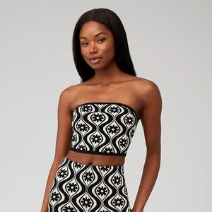 NWT Finders Keepers Quinn Bandeau Crop Top Retro Floral Black White Woman Large
